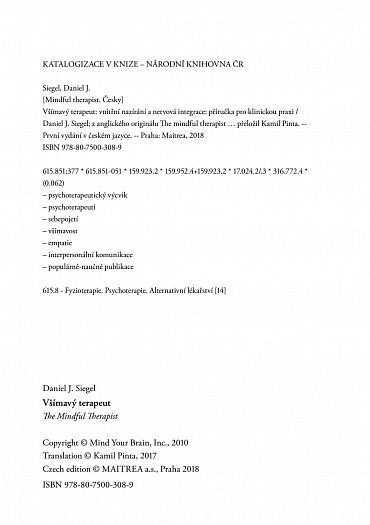 Náhled Všímavý terapeut - Vnitřní nazírání a nervová integrace - příručka pro klinickou praxi