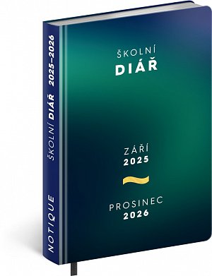 Školní diář 2025/2026 Zelený (září 2025 - prosinec 2026), 9,8 × 14,5 cm