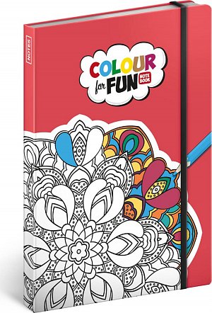 Notes - Omalovánkový, linkovaný, maluj fixami, 13 x 21 cm