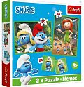 Sada 3v1 Šmoulové (2x puzzle + pexeso)