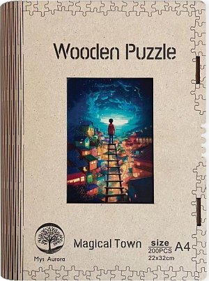 Dřevěné puzzle/Magické město A4