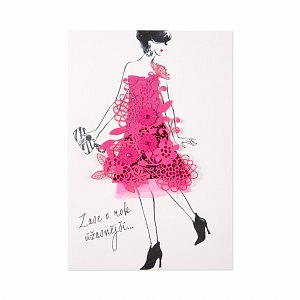 Luxusní narozeninové přání - Květinové šaty