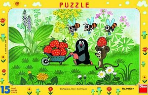 Puzzle deskové Krtek na výletě 15 dílků