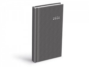 Diář 2026 D802 PVC dark gray 90x170mm