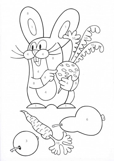 Náhled Krtek - Maluj podle čísel - Omalovánky A5