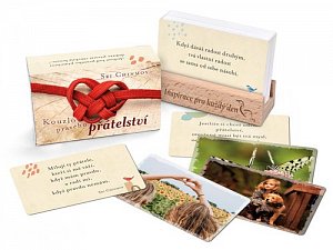 Kouzlo pravého přátelství - karty s dřevěným stojánkem