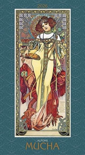 Kalendář 2026 Alfons Mucha, nástěnný, 33 x 60 cm