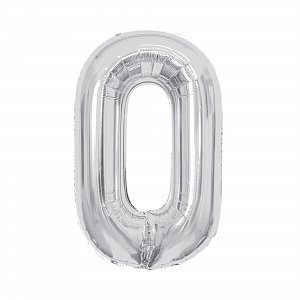 Balónek fóliový 85 cm stříbrný číslo 0