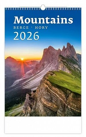 Kalendář nástěnný 2026 - Mountains/Berge/Hory