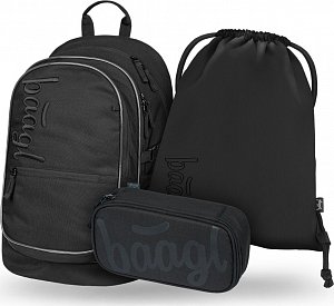 BAAGL SET 3 Core Uni černá: batoh, penál, sáček