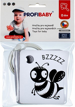 Kartičky/chrastítko kontrastní černobílé 9x10,5cm v sáčku 0+