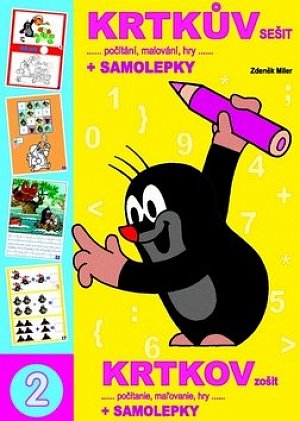 Krtkův sešit...počítání, malování, hry... + samolepky