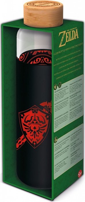Láhev na pití skleněná s návlekem Zelda 585 ml