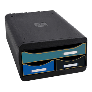 Exacompta zásuvkový box NeoDeco malý, kombinovaný, 3 zásuvky, PS