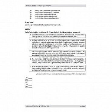 Náhled Přijímací zkoušky - Český jazyk a literatura pro žáky 9. tříd ZŠ