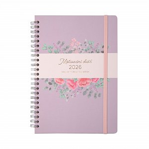 Fialový motivační diář A5 2026