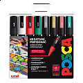 Posca sada popisovačů PC-5M, CHRISTMAS, 1,8 - 2,5 mm, mix vánočních barev (8 ks)
