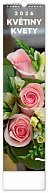Kalendář 2026 nástěnný: Květiny - Kvety, 12 x 48 cm