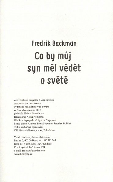 Náhled Co by můj syn měl vědět o světě