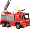 Mercedes auto hasiči plast 65cm stříkací vodu nádržka 1,5l v krabici 71x40x28cm