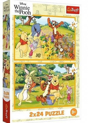 Puzzle Medvídek Pú Den v zahradě 2x24 dílků