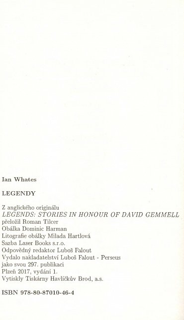 Náhled Legendy - Povídky na počest Davida Gemmella