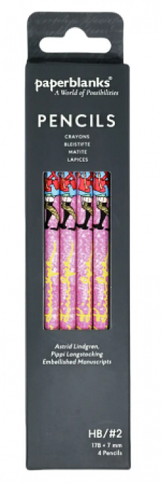 Embellished Manuscripts Collection / Astrid Lindgren, Pippi Longstocking / Pencil / 4 PACK