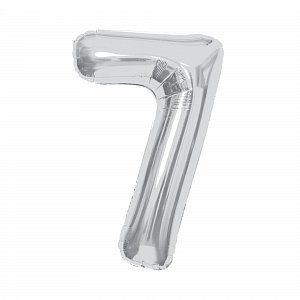 Balónek fóliový 85 cm stříbrný číslo 7