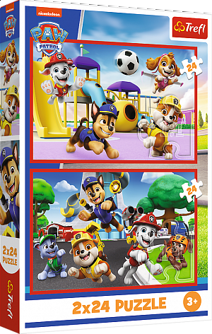 Puzzle Psí den zábavy 2v1Tlapková patrola 2x24 dílků