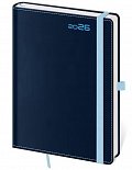 Diář 2026 týdenní B6 Double Blue s poutkem