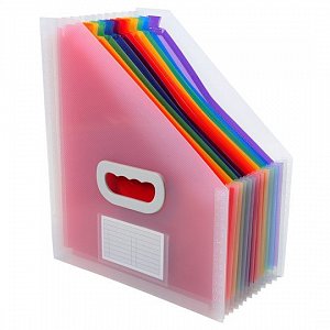 Exacompta Crystal - stojan na časopisy, 12 kapes, A4 maxi, PP, transparentní