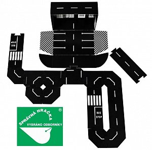 TODDLEROAD 2003 SADA MĚSTO - flexibilní silnice - 14 silikonových puzzle dílů