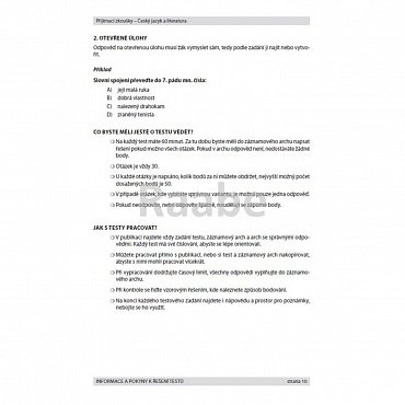 Náhled Přijímací zkoušky - Český jazyk a literatura pro žáky 9. tříd ZŠ