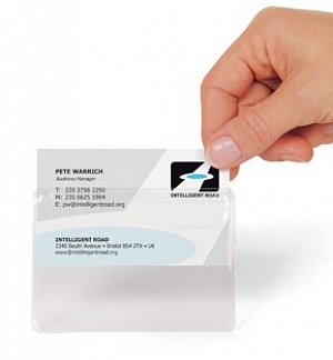 djois samolepicí kapsa na vizitky, 95 x 60 mm, otevřená delší str., 10 ks