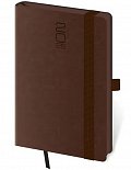 Diář 2026 týdenní kapesní Memory s gumičkou - tmavě hnědá