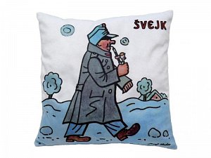 Švejk v zimě/ Polštář 25x25cm
