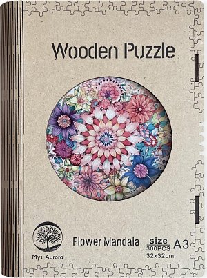 Dřevěné puzzle/Flower Mandala A3