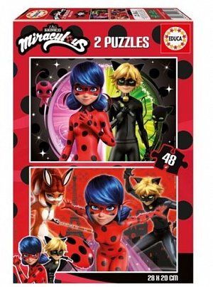 Puzzle Kouzelná Beruška a Černý kocour/2x48 dílků