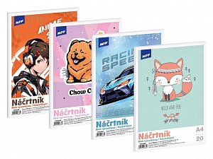 Náčrtník A4/20listů - mix motivů