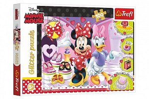Trefl Puzzle Minnie a Daisy / 100 dílků, třpytivé