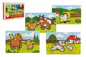 Moje první zvířátka - Puzzle dřevěné 4x