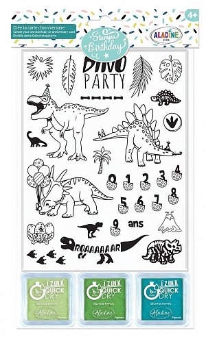 Razítka Aladine Stampo Birthday - dinosauři