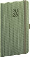 Diář 2026: Diamante - olivový, kapesní, 9 x 15,5 cm