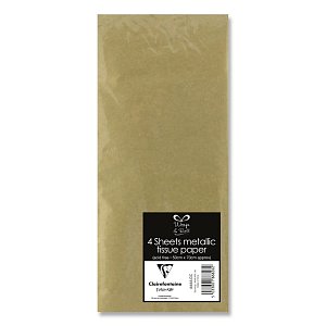 CLAIREFONTAINE hedvábný papír - zlatý, 4 ks, 50x70 cm