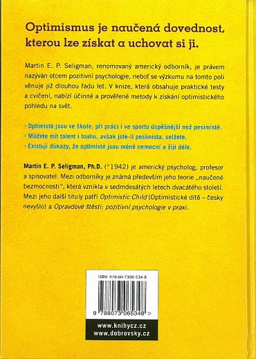 Náhled Naučený optimismus - Jak změnit své myšlení a život