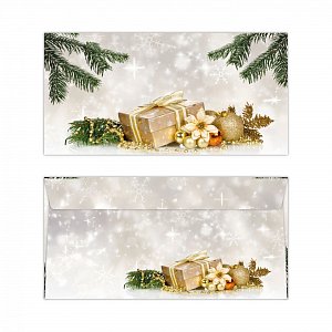 Obálka vánoční - červená s vánočními vzory