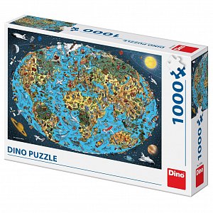 Puzzle Kreslená mapa světa 1000 dílků