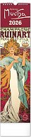 Kalendář 2026 nástěnný: Alfons Mucha, 12 x 48 cm