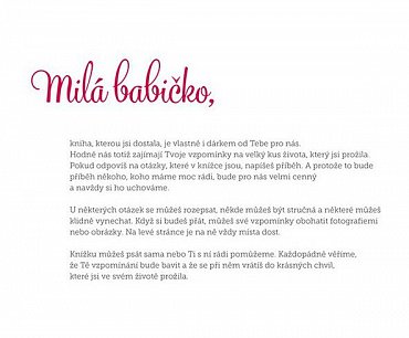 Náhled Babičko, vyprávěj - Kniha pro uchování vzpomínek