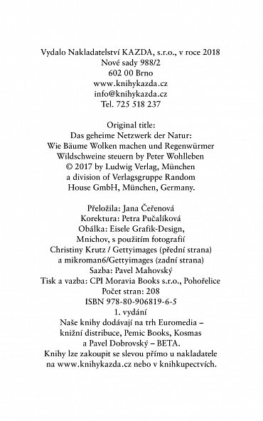 Náhled Tajná síť přírody - Jak stromy vyrábějí mraky a žížaly regulují divoká prasata